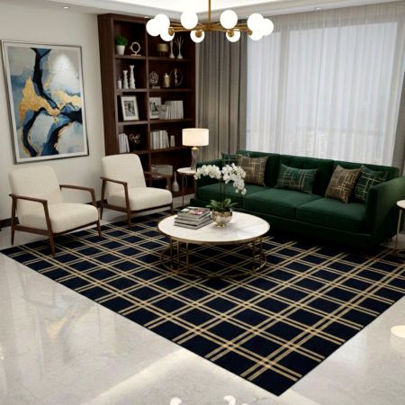 Handmade Artful Cotton and Wool Handknotted Rug for Warm Living Areas